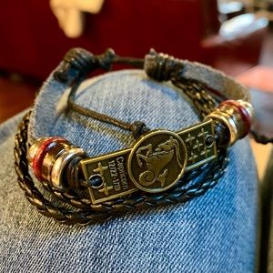 Capricorn Adjustable Leather Bracelet